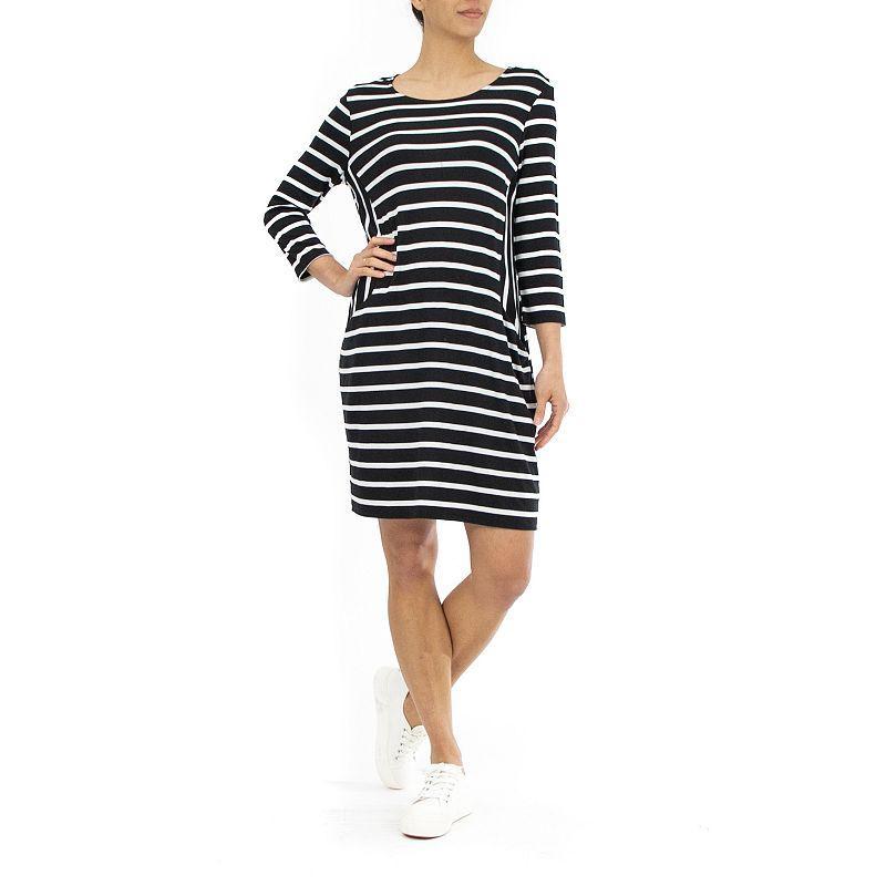 Womens Nina Leonard Mixed-Striped Sheath Dress Product Image