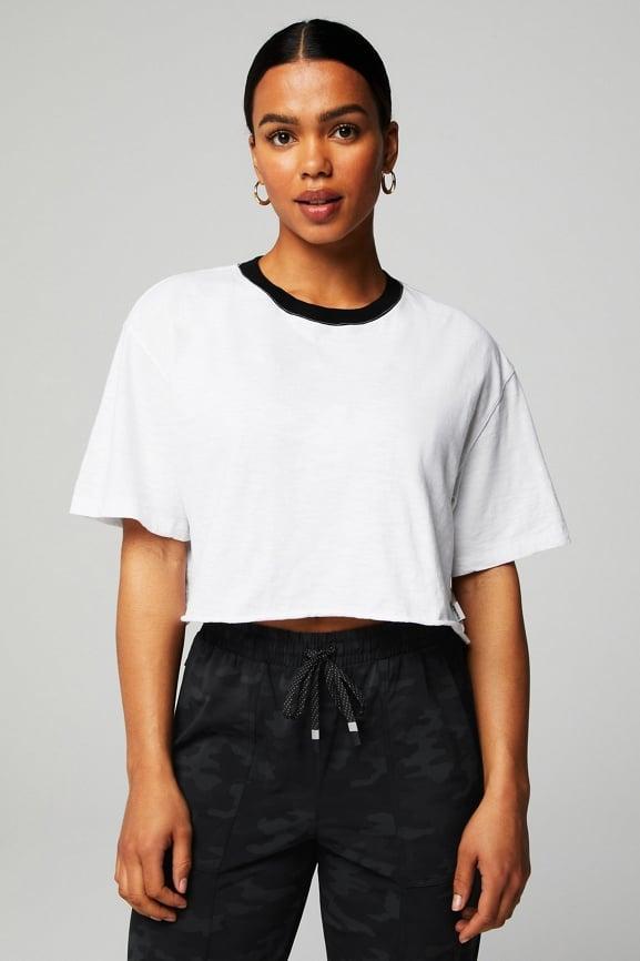 Cotton Slub Cropped Tee Product Image