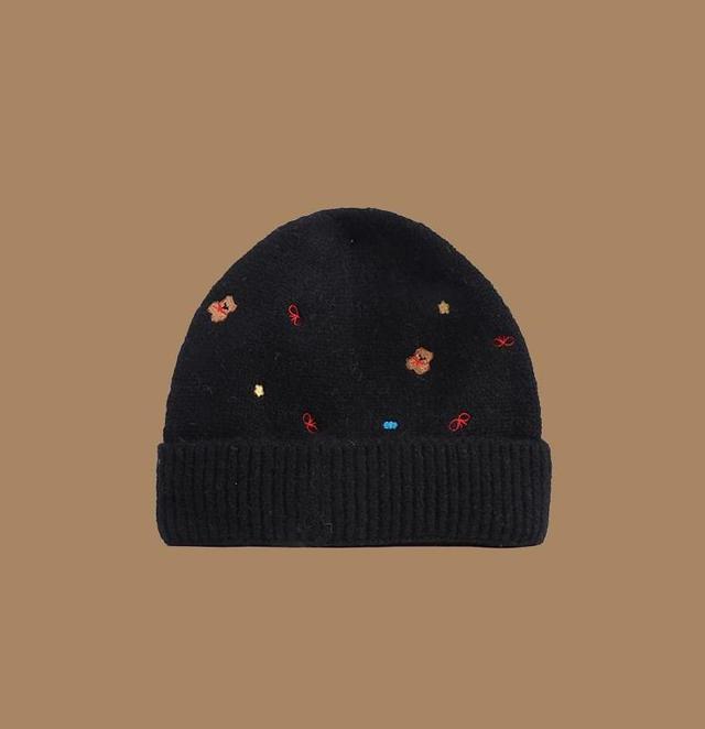 Embroidered Knit Beanie Product Image