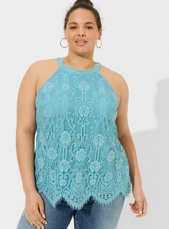 Mixed Lace Goddess Mock Neck Top Product Image