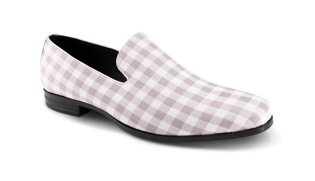 Ash Gray Checkered Printed Loafer Product Image