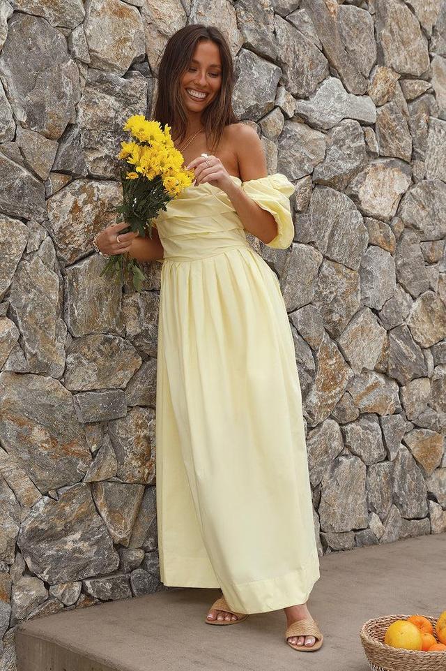 Bella Maxi Off-Shoulder Dress Yellow Product Image