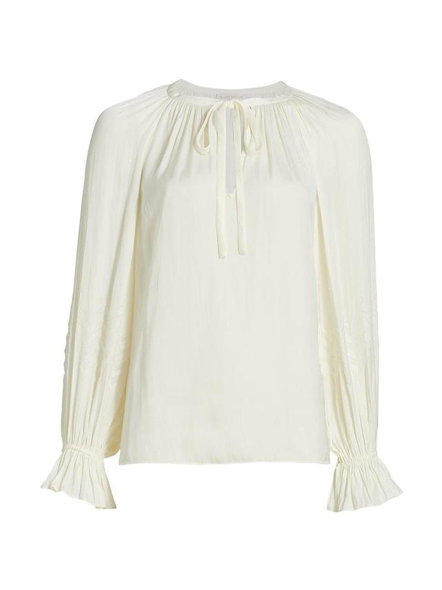 Womens Blake Satin Self-Tie Blouse Product Image