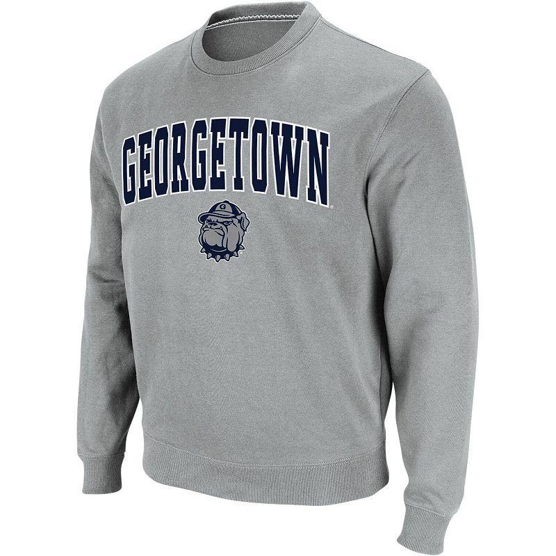 Mens Colosseum Gray Georgetown Hoyas Arch & Logo Crew Neck Sweatshirt Product Image