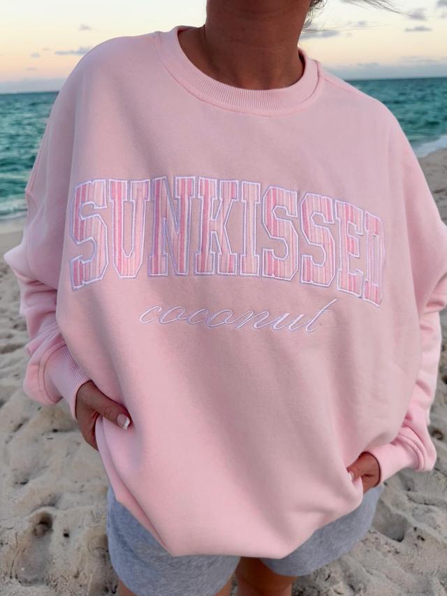 Light Pink Sunkissed In Vogue Striped Sweatshirt Product Image