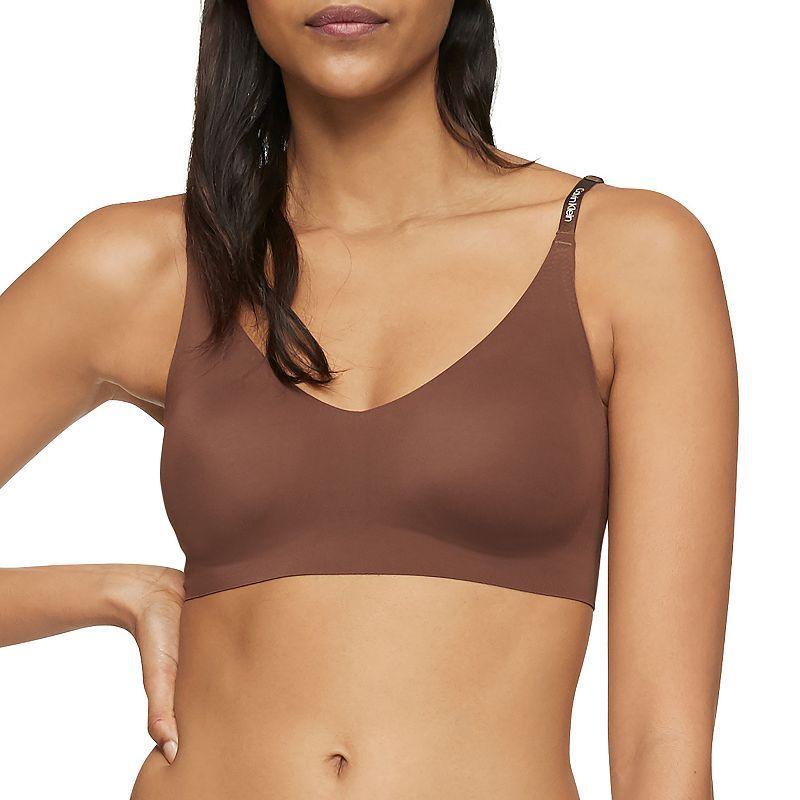 Calvin Klein Invisibles Comfort Lightly Lined Triangle Bralette QF5753, Womens Brown Product Image