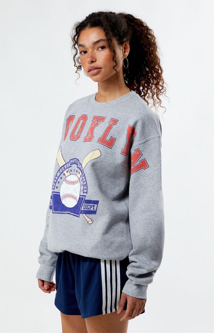 Golden Hour Women's Brooklyn Baseball Athletic Crew Neck Sweatshirt Product Image