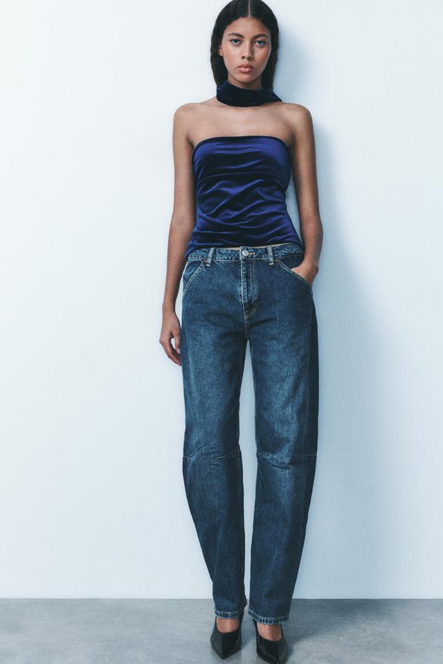 MID WAIST TRF BALLOON JEANS Product Image