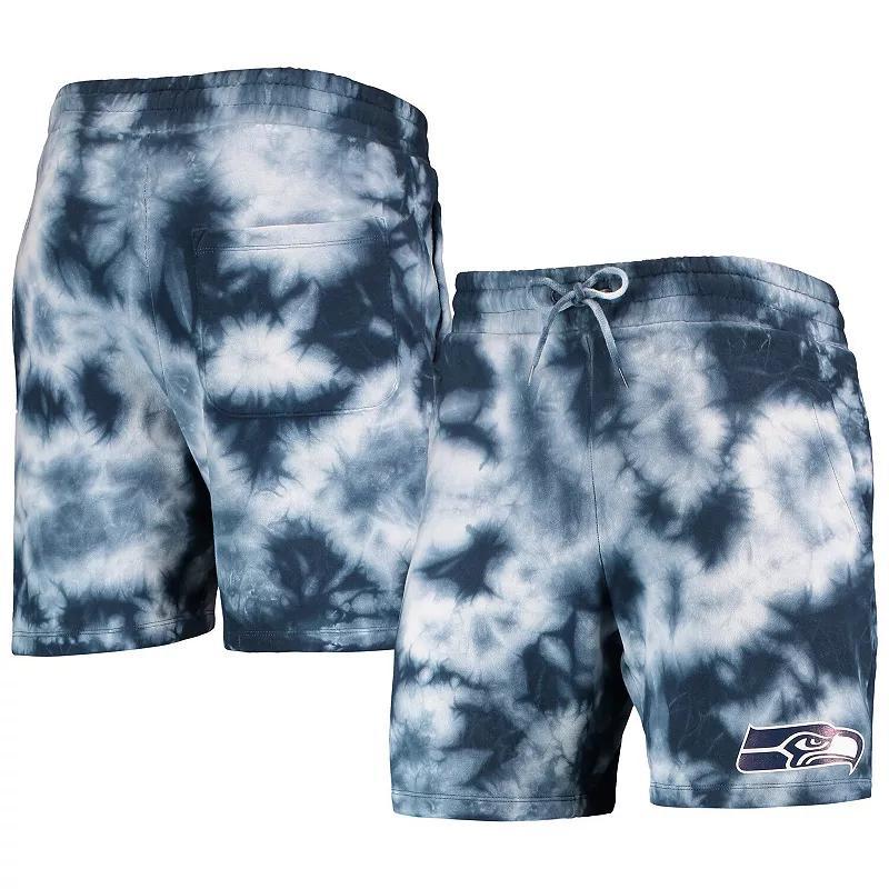 Mens New Era College Seattle Seahawks Tie-Dye Shorts Blue Product Image