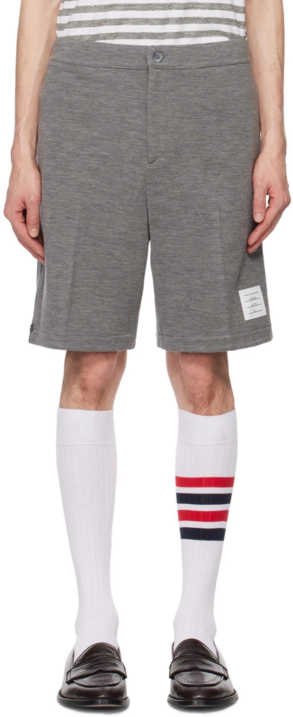 Logo-patch Knee-length Shorts In 035 Med Grey Product Image