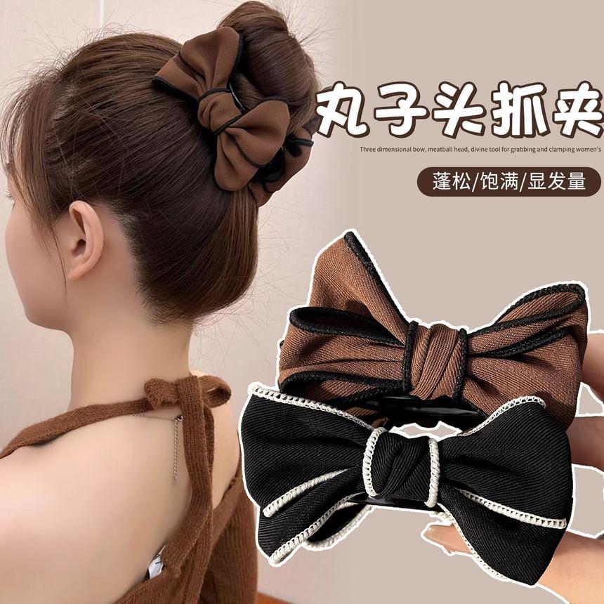 Piped Bow Hair Claw Clip Product Image