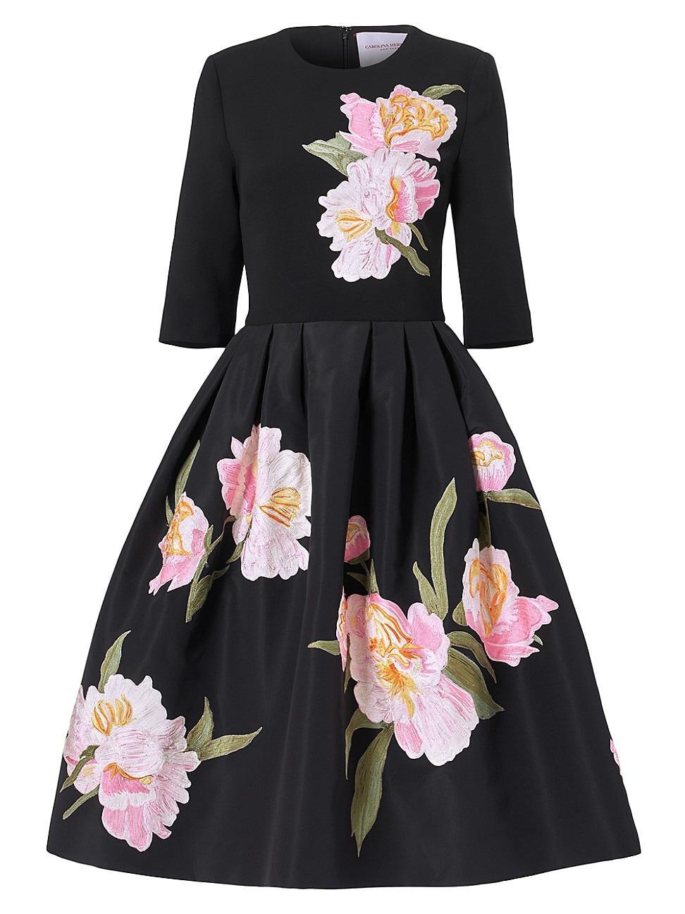 Womens Floral Silk Cocktail Dress Product Image