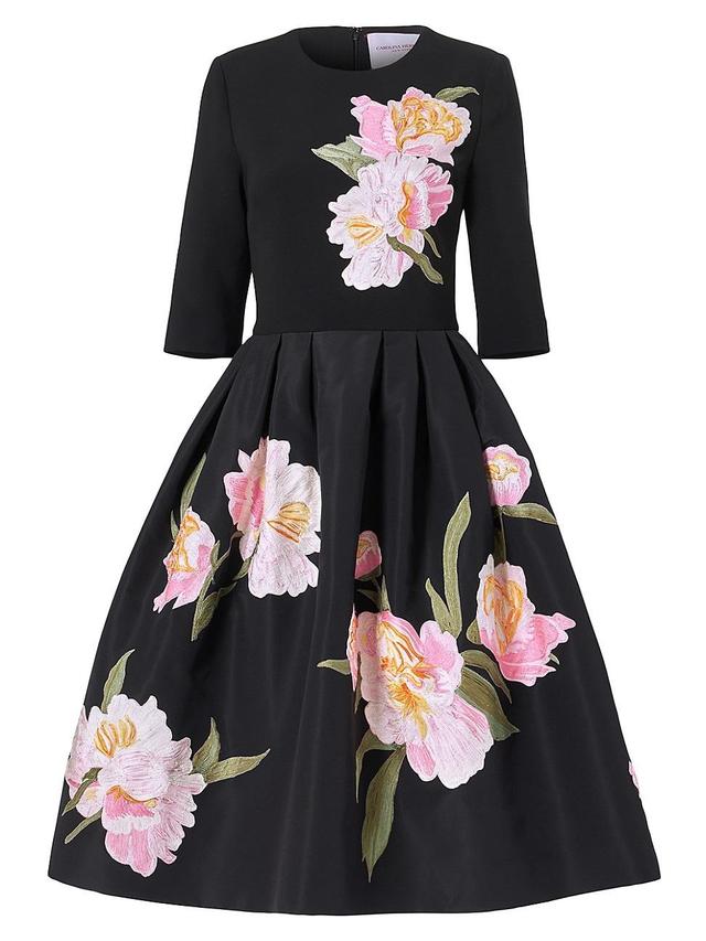 Womens Floral Silk Cocktail Dress Product Image