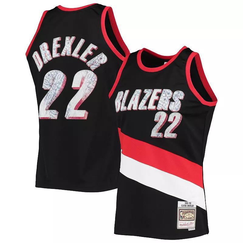 Mens Mitchell & Ness Clyde Drexler Portland Trail Blazers 1996-97 Hardwood Classics NBA 75th Anniversary Diamond Swingman Jersey Product Image