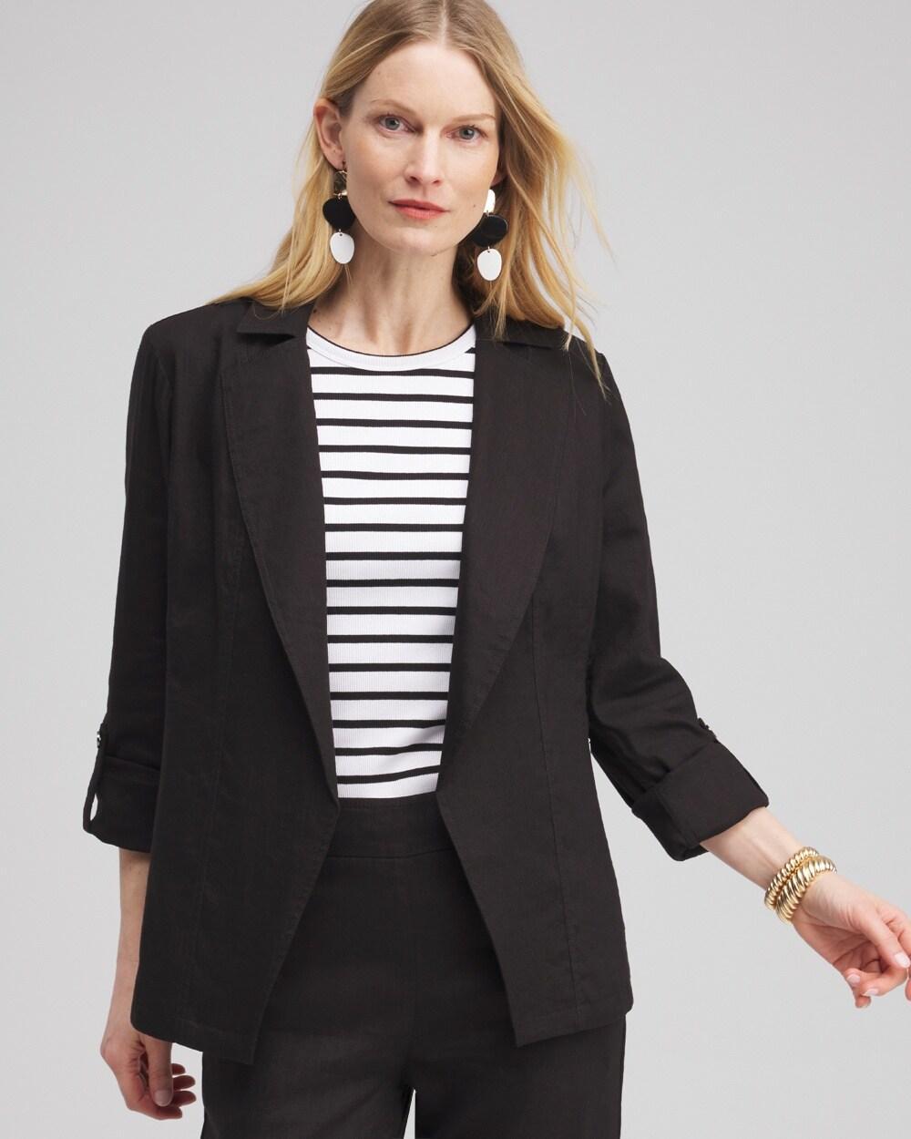 Women's Linen Blend Stretch Blazer Product Image