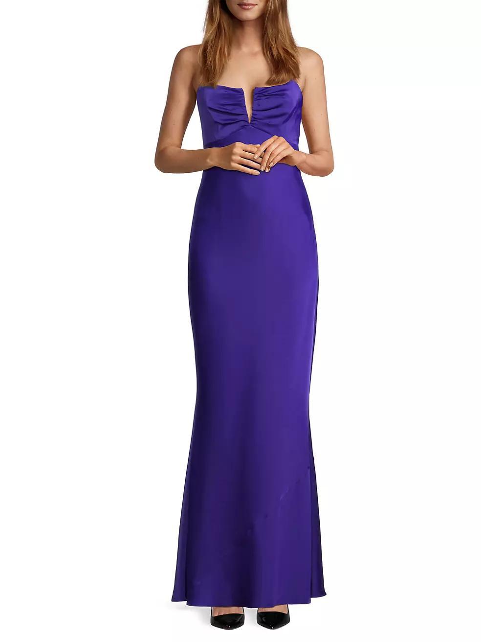 Satin Ruched Bodice Mermaid Gown Product Image