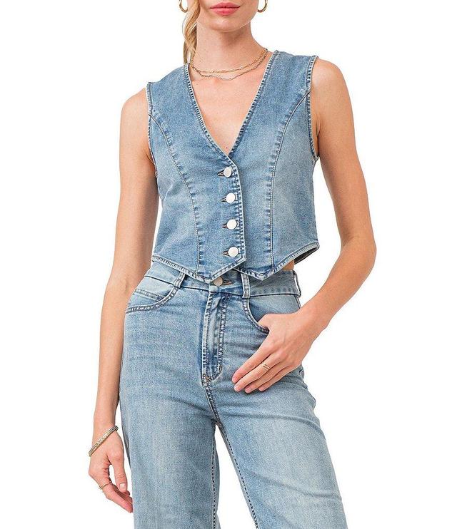 Dear John Norris Denim Princess Seam Sleeveless Vest Product Image