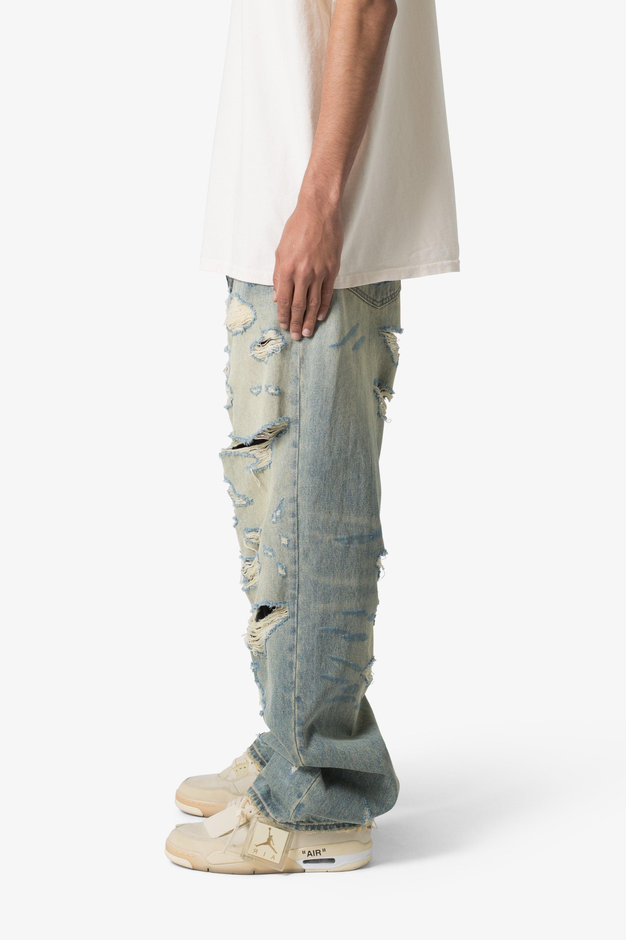 Ultra Baggy Distressed Denim - Vintage Blue Product Image