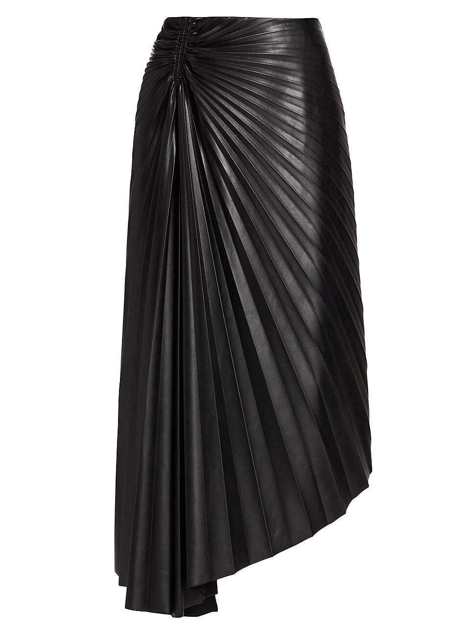 Womens Tracy Pleated Vegan Leather Skirt product image