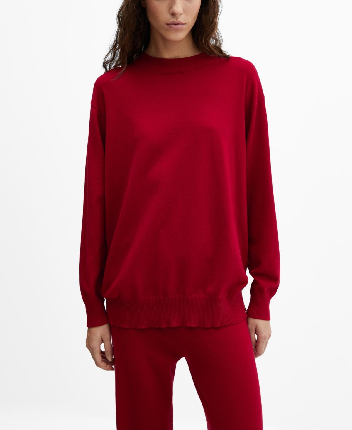 Mango Womens Round-Neck Knitted Sweater Product Image