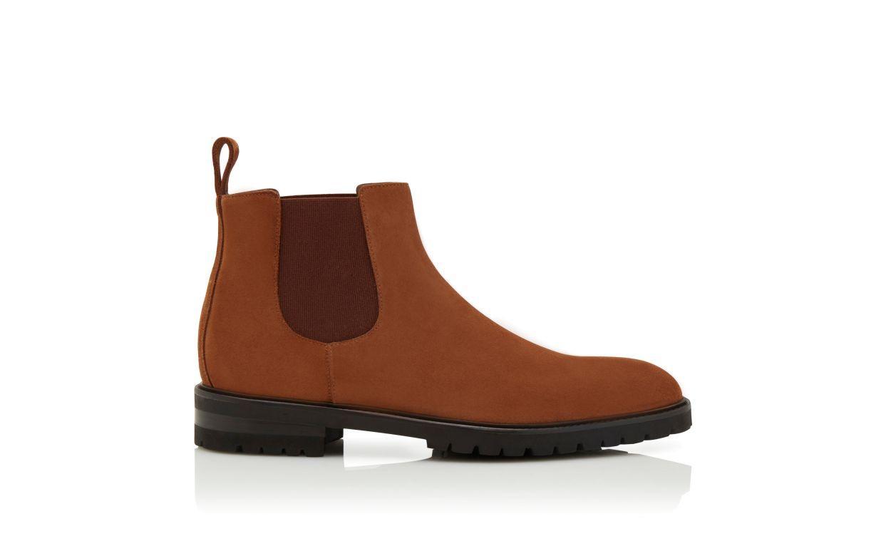 BROMPTON Brown Calf Suede Chelsea Boots Product Image