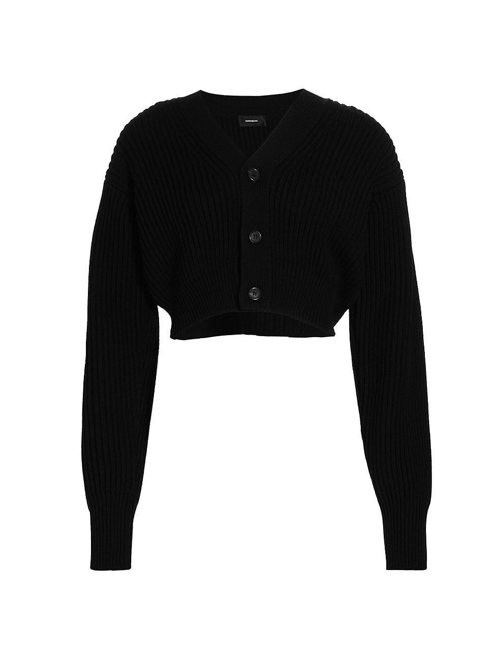 Womens Cropped Merino Wool Cardigan Product Image