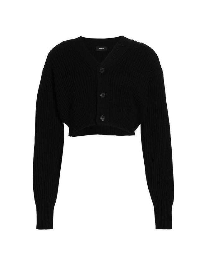 Womens Cropped Merino Wool Cardigan Product Image