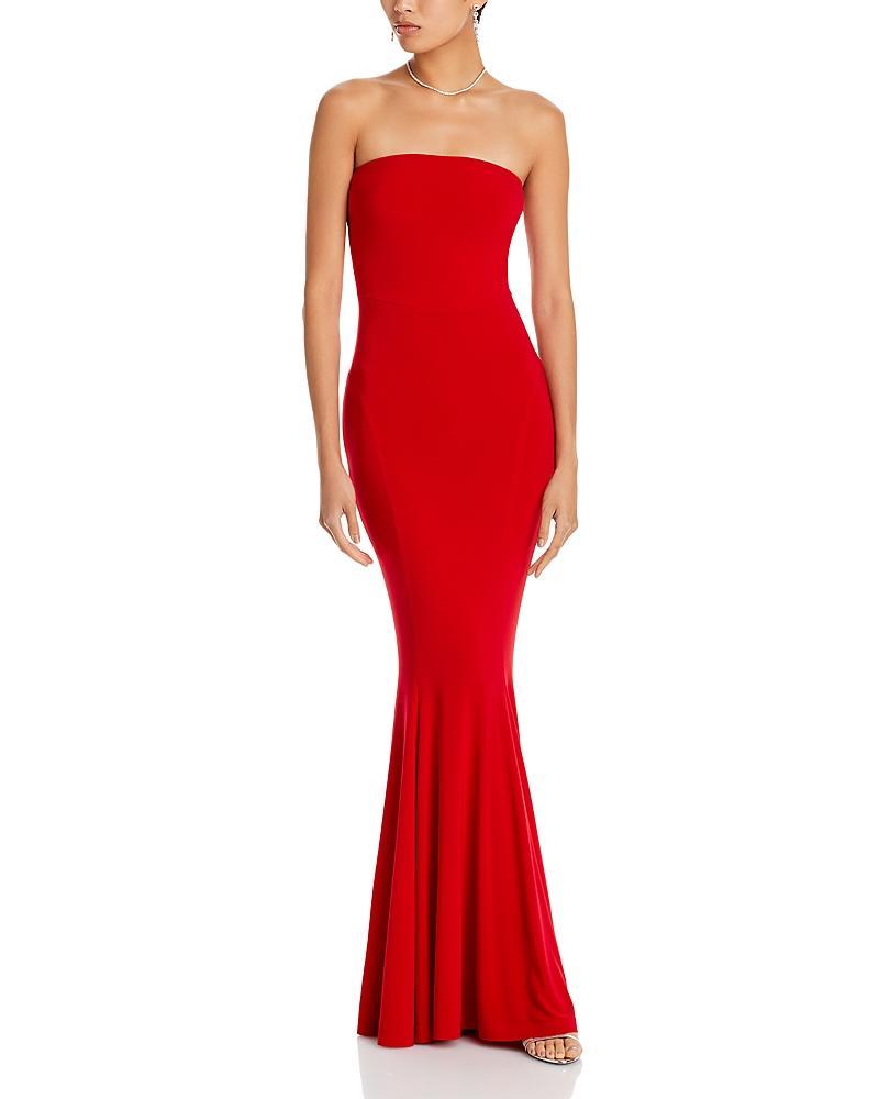 Norma Kamali Strapless Fishtail Gown Red. (also in L, M, S, XS). Product Image