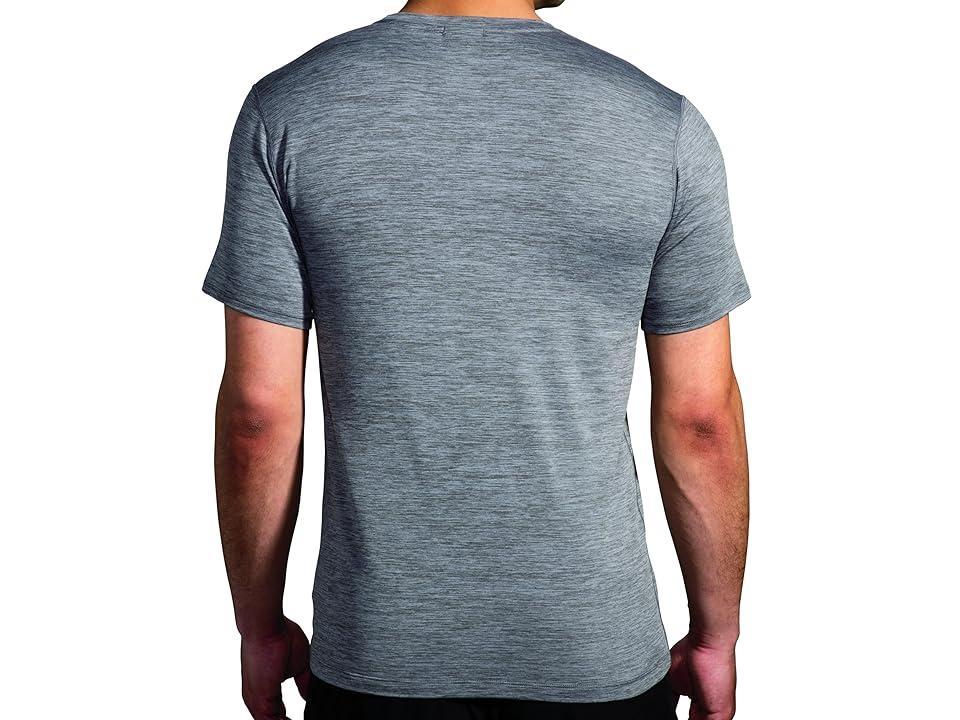 Brooks Luxe Short Sleeve (Heather Charcoal) Men's Clothing Product Image