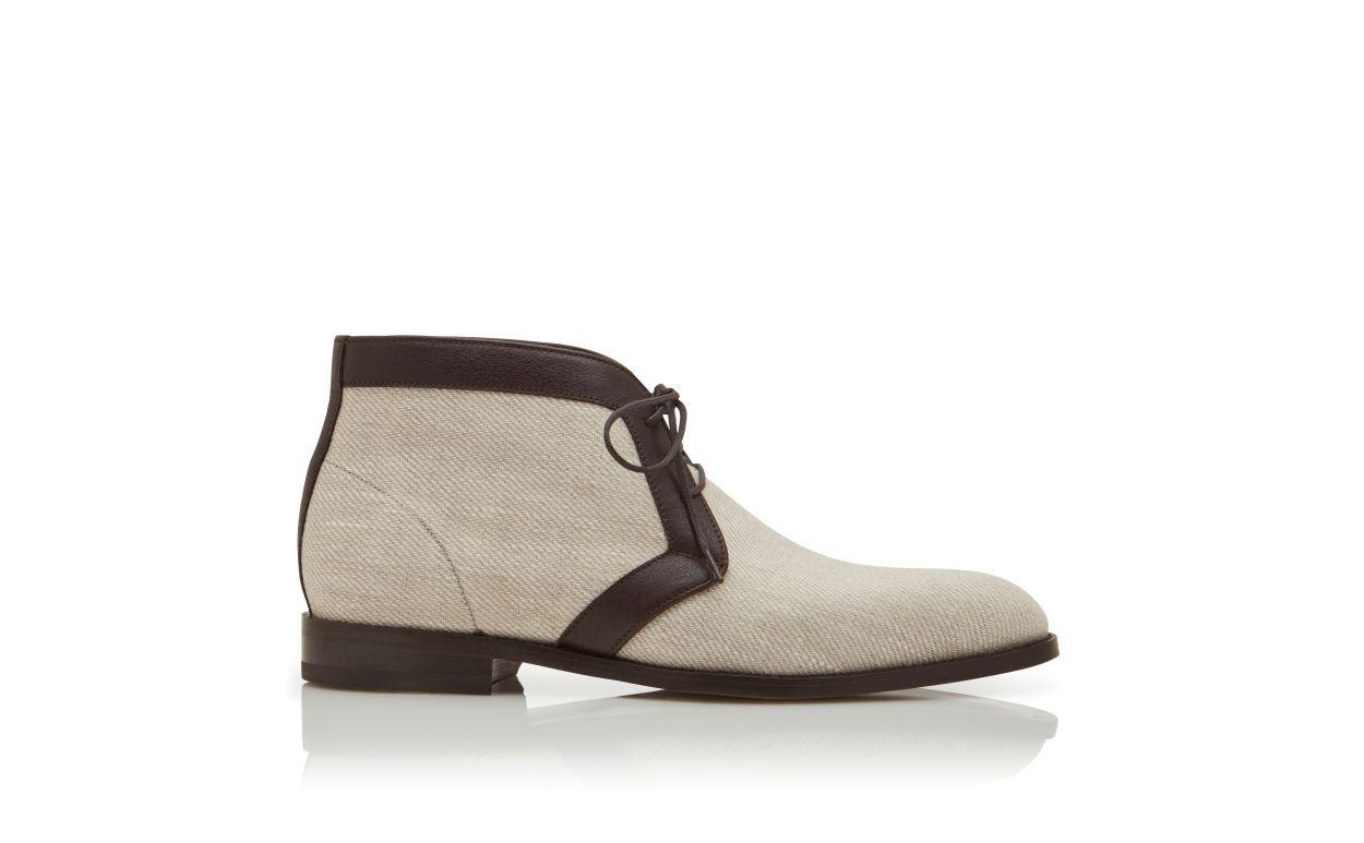 FIESOLE Cream Linen Ankle Boots Product Image