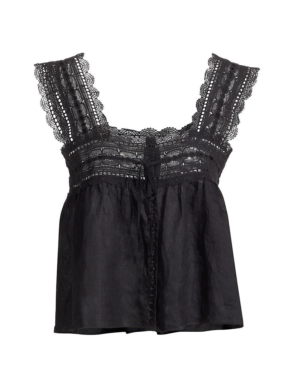 Womens Vera Lace-Trimmed Sleeveless Top Product Image