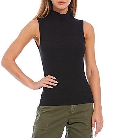 Sanctuary Essential Sleeveless Mock Neck Shirt Product Image