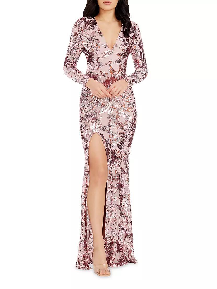 Alessandra Sequin Floral Mermaid Gown Product Image