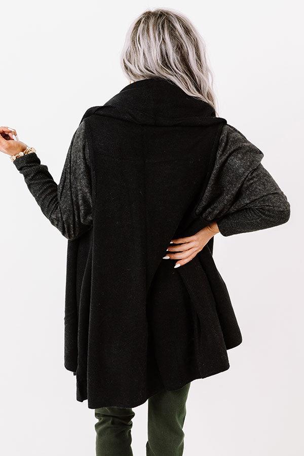 Chic In The Moment Poncho In Black Product Image