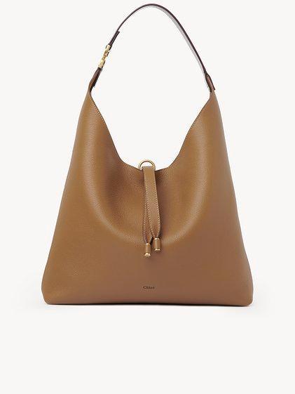 Marcie hobo bag in grained leather Product Image