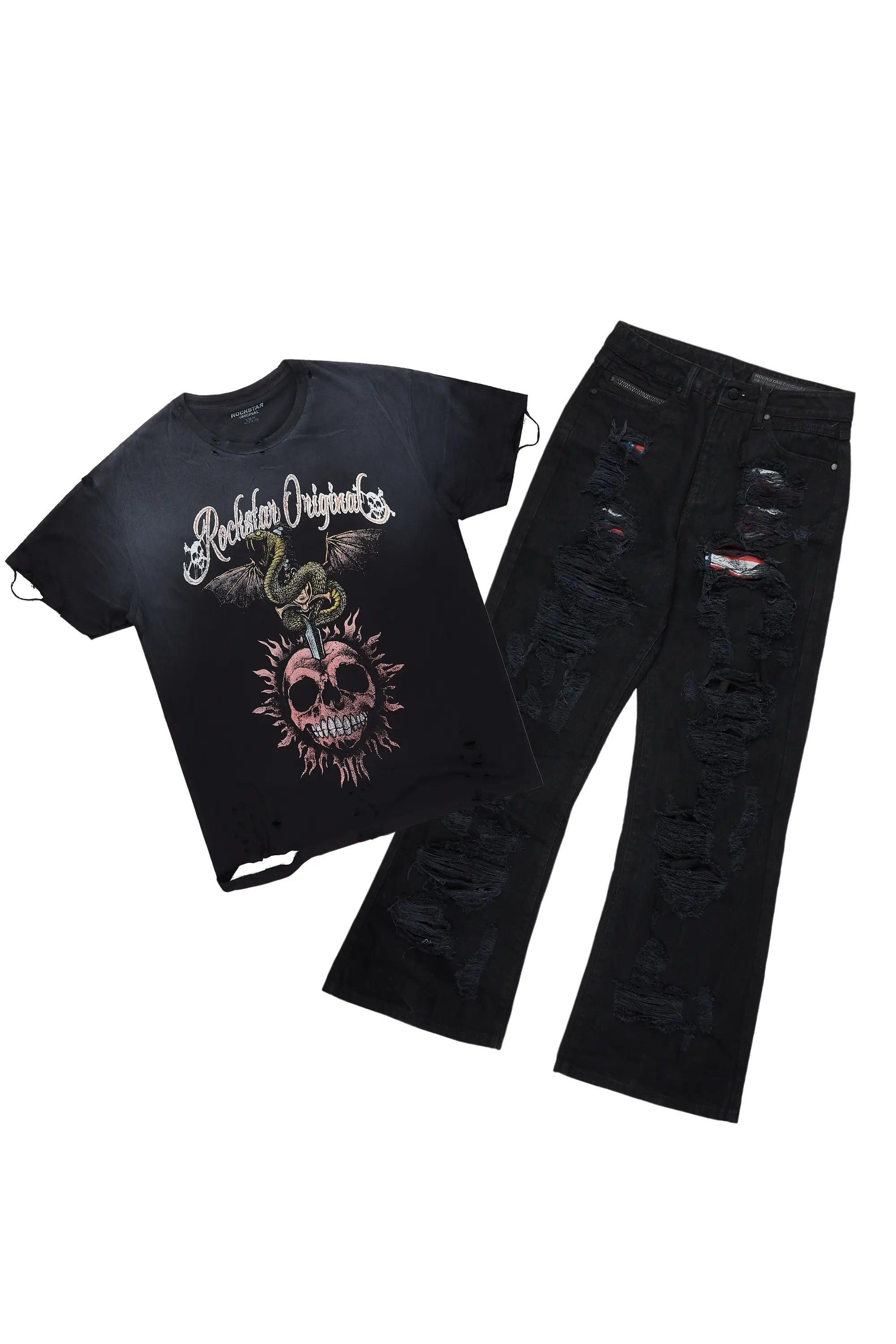 Banjo Black T-Shirt & Mical Baggy Jean Bundle Male Product Image