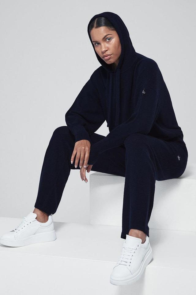 Cashmere Jet Set Hoodie - Navy Female Product Image