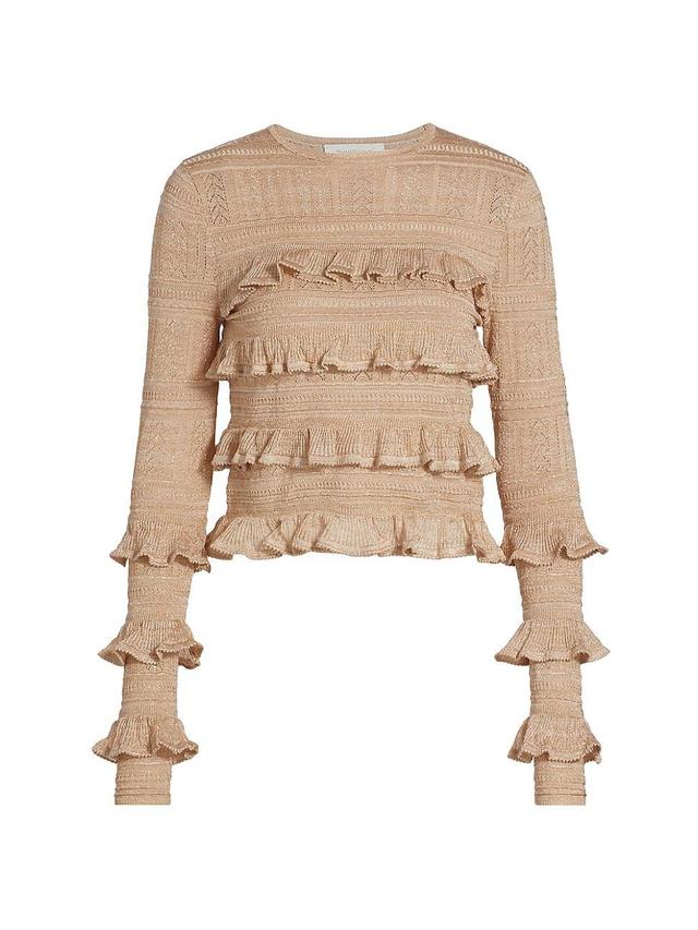 Womens Matchmaker Long-Sleeve Ruffled Top Product Image