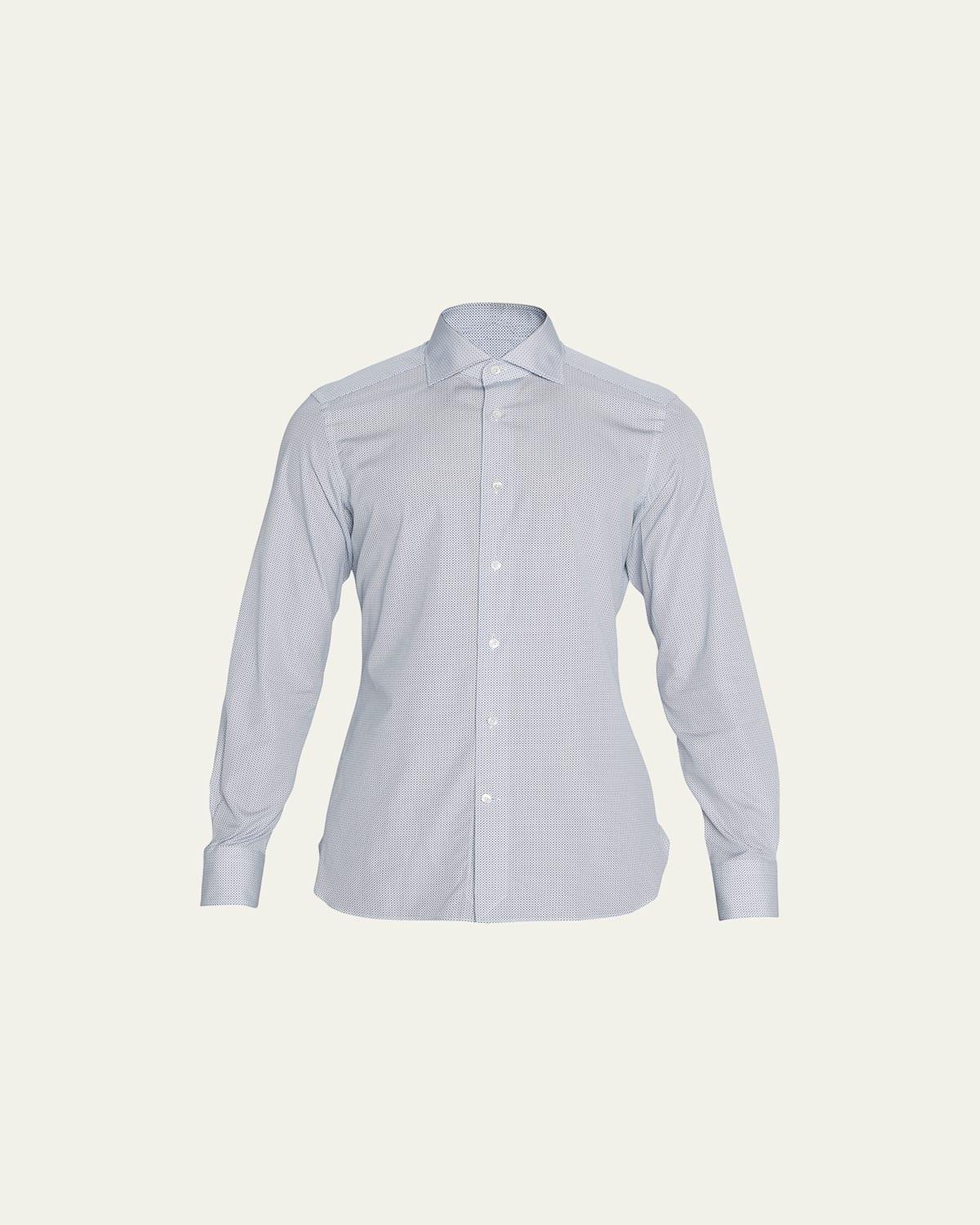 Mens Micro-Dot Long Sleeve Dress Shirt Product Image