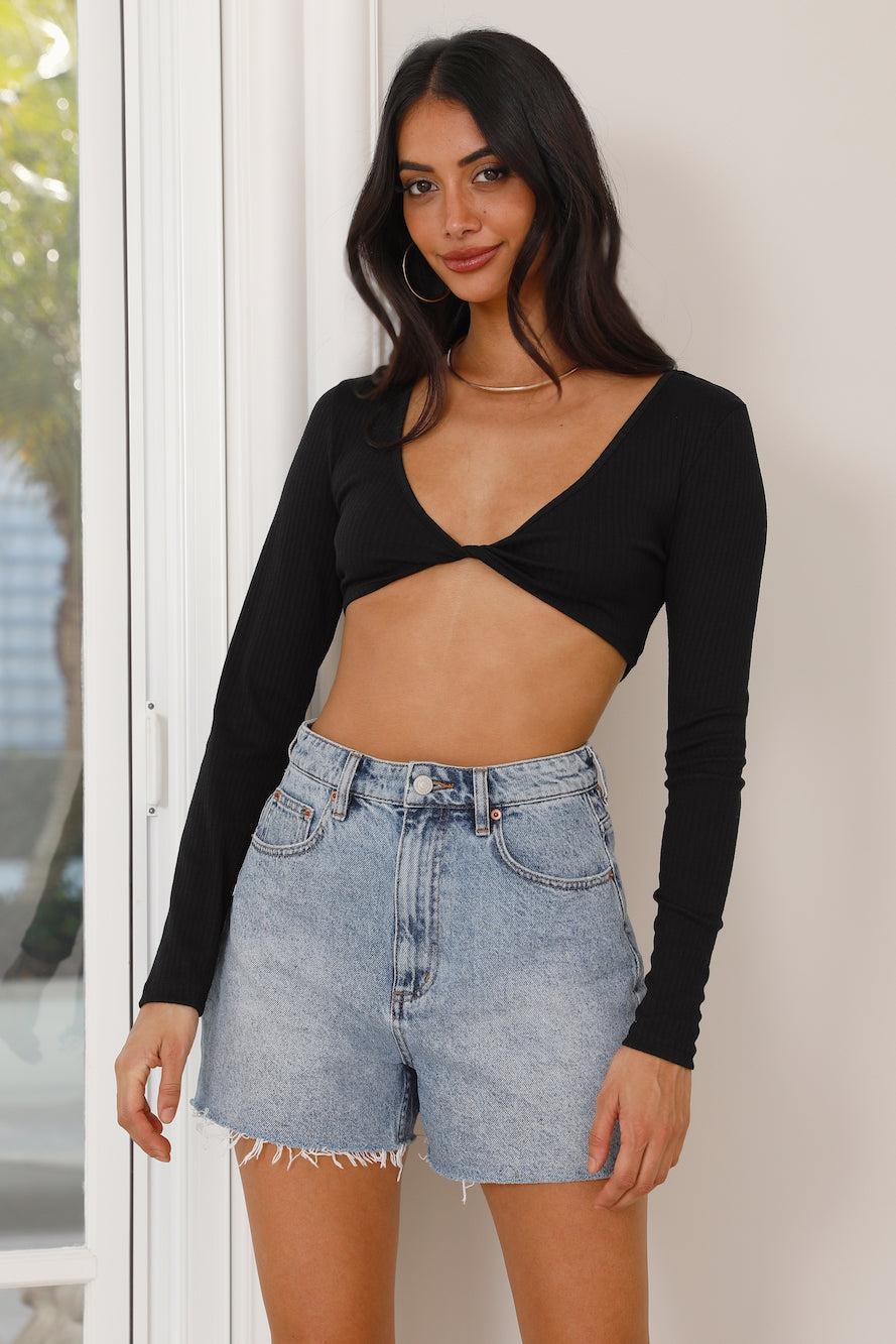 Smiling Days Crop Top Black Product Image