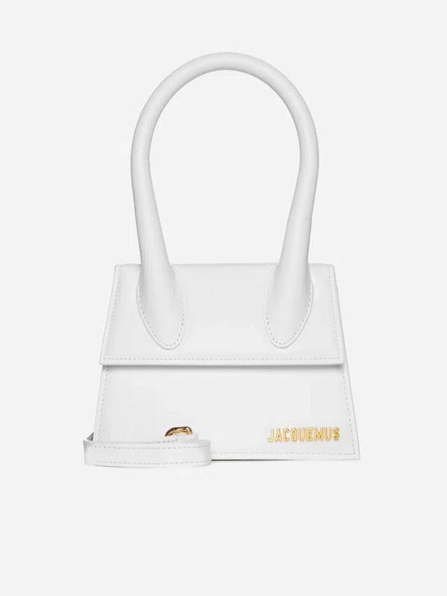 JACQUEMUS Le Chiquito Moyen Leather Bag In White Product Image