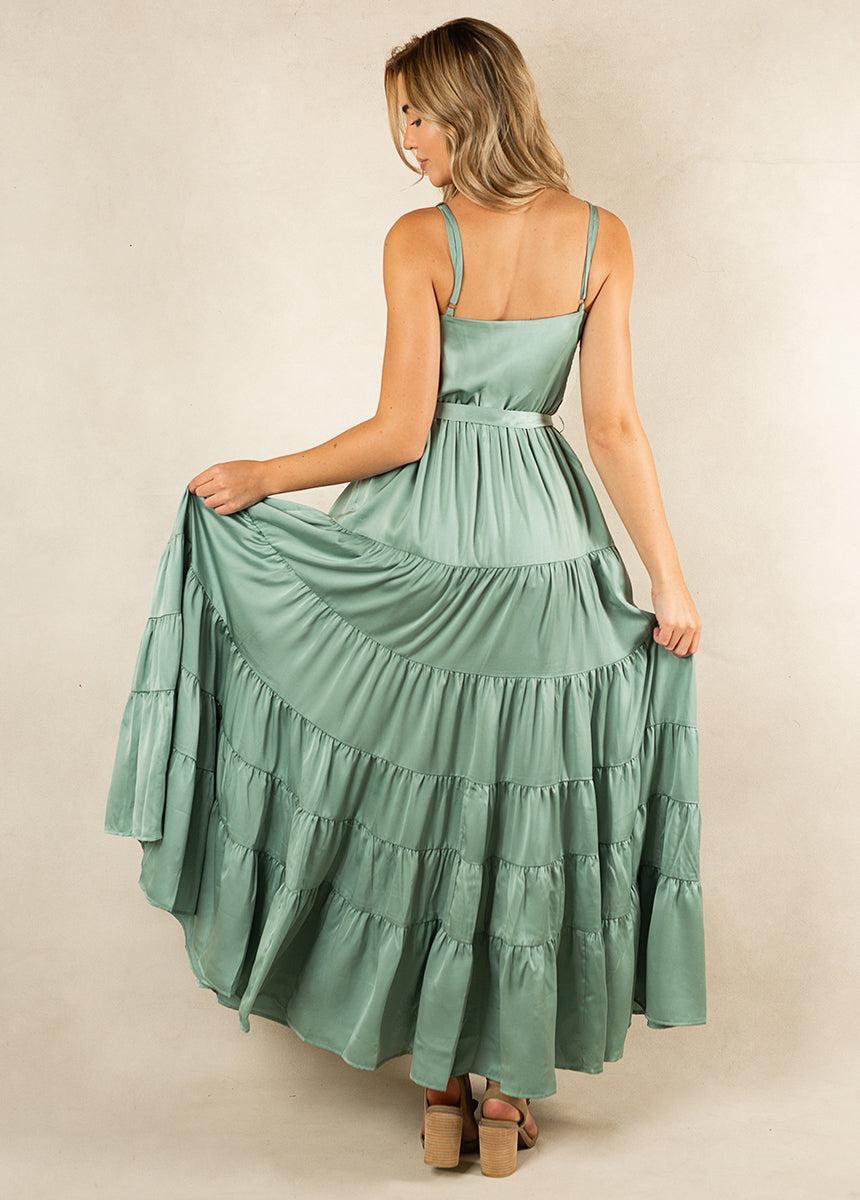 Zayla Bridesmaid Dress in Seaglass Product Image