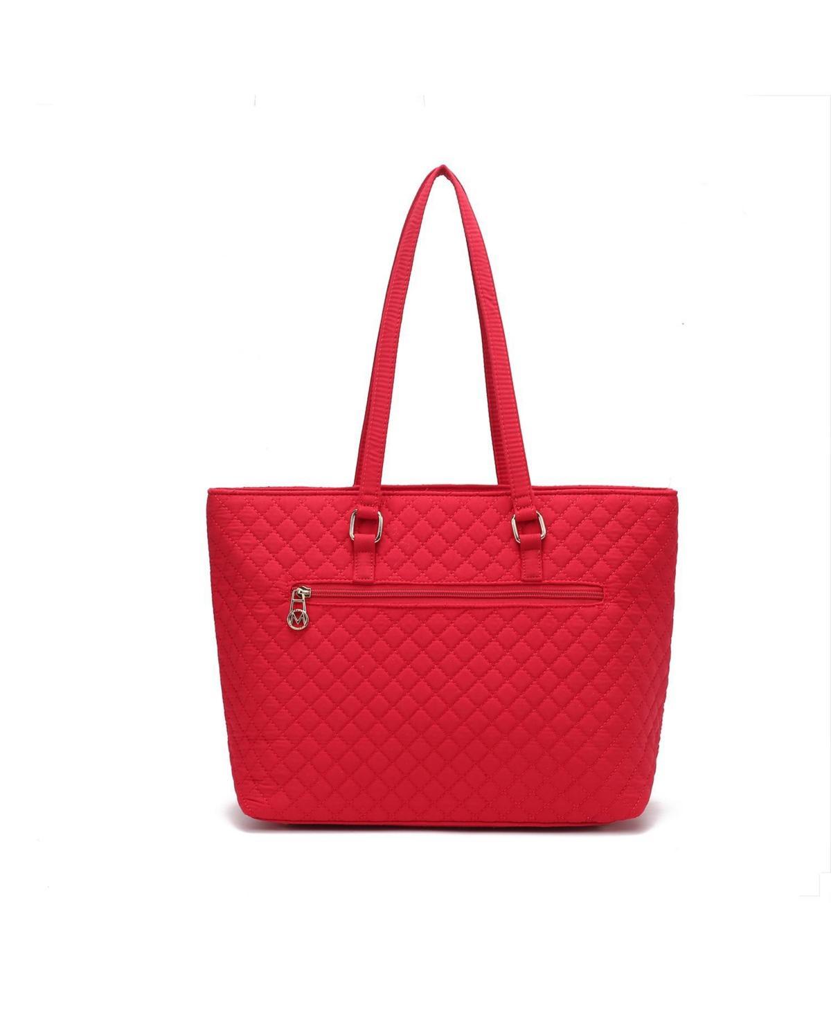 Mkf Collection Hallie Solid Quilted Cotton Women s Tote Bag by Mia K Product Image