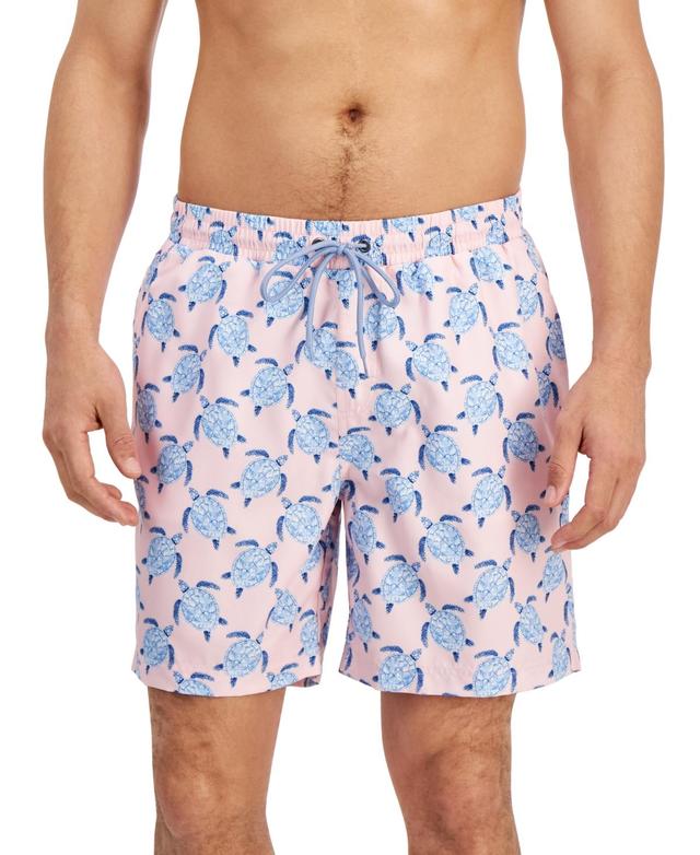 Club Room Mens Turtle-Print Quick-Dry 7 Swim Trunks, Created for Macys Product Image