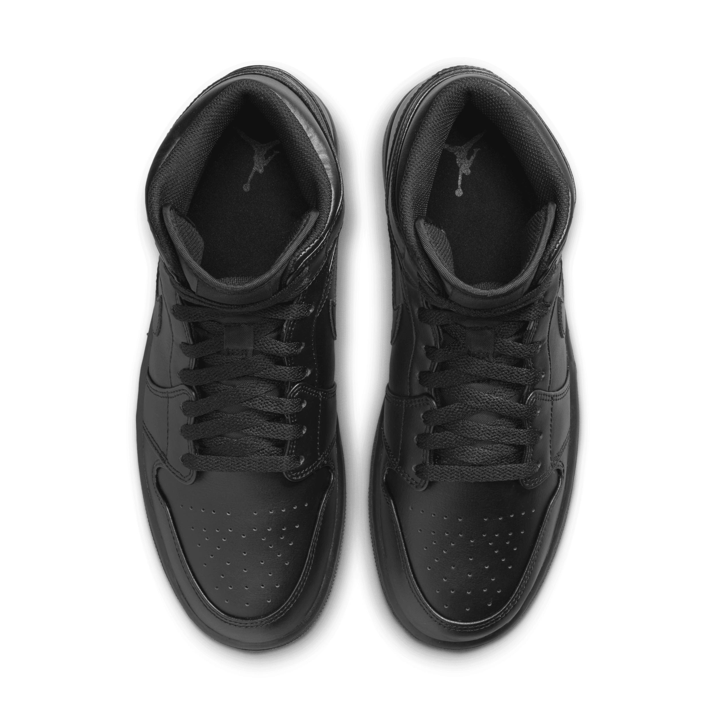 Jordan Mens Jordan AJ 1 Mid - Mens Basketball Shoes Black/Black/Black Product Image