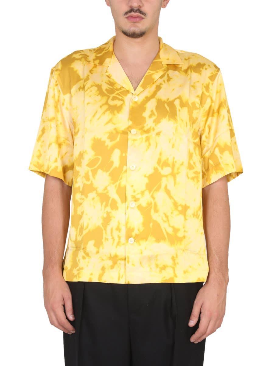 DRIES VAN NOTEN Floral Print Shirt In Yellow Product Image