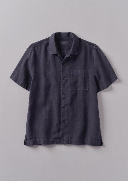 Linen Short Sleeve Shirt | Slate Product Image