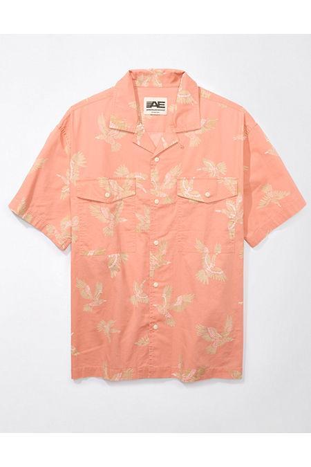 AE 247 Stretch Printed Button-Up Poolside Shirt Mens Product Image