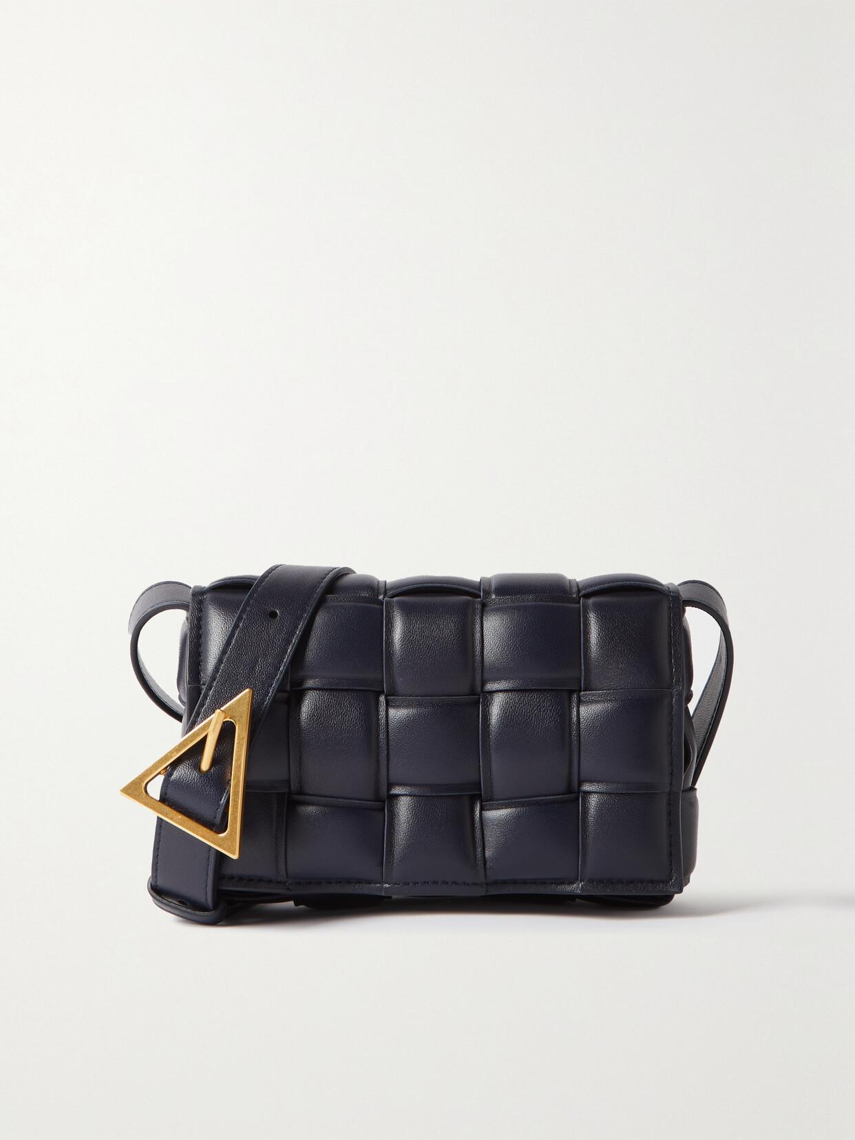 BOTTEGA VENETA Cassette Small Padded Intrecciato Leather Shoulder Bag In Blue Product Image