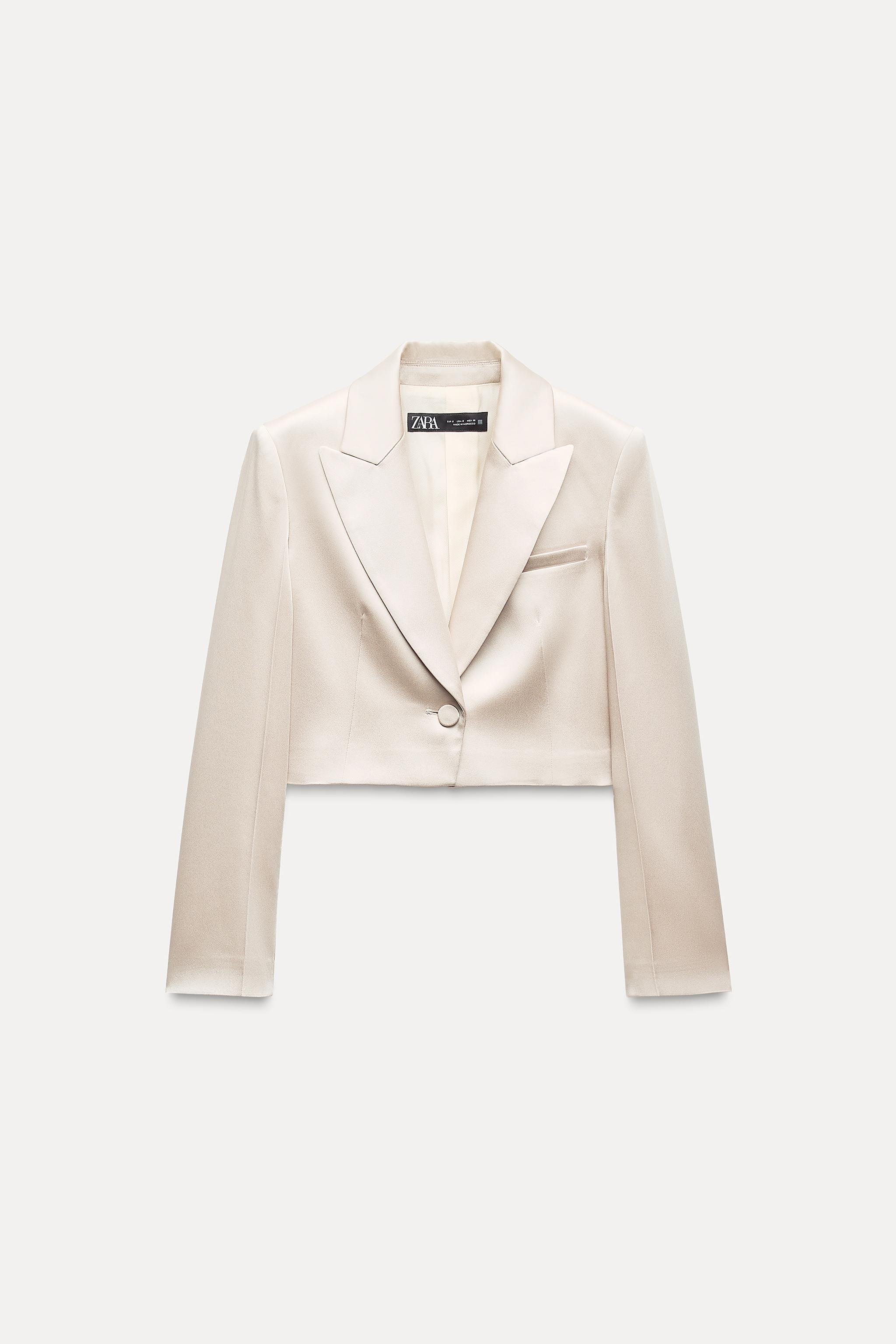 CROPPED SATIN EFFECT BLAZER Product Image